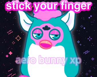 Stick Your Finger In My Mouth / Furby 3" Holographic Sticker