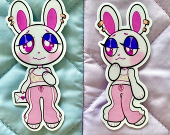 Aesthetic Bunny Girl 3" Vinyl Stickers / Jiji / y2k fashion