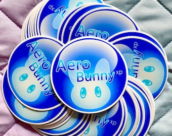 Aero Bunny xp Logo 3" Circle Sticker / text version