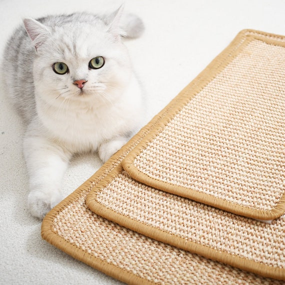 Couch Cat Scratch Guards Mat Hook & Loop Fastener, Cat Scraper for Cats Tree, Cat Scratching Pad, Sisal Sofa Mats Furniture Protector