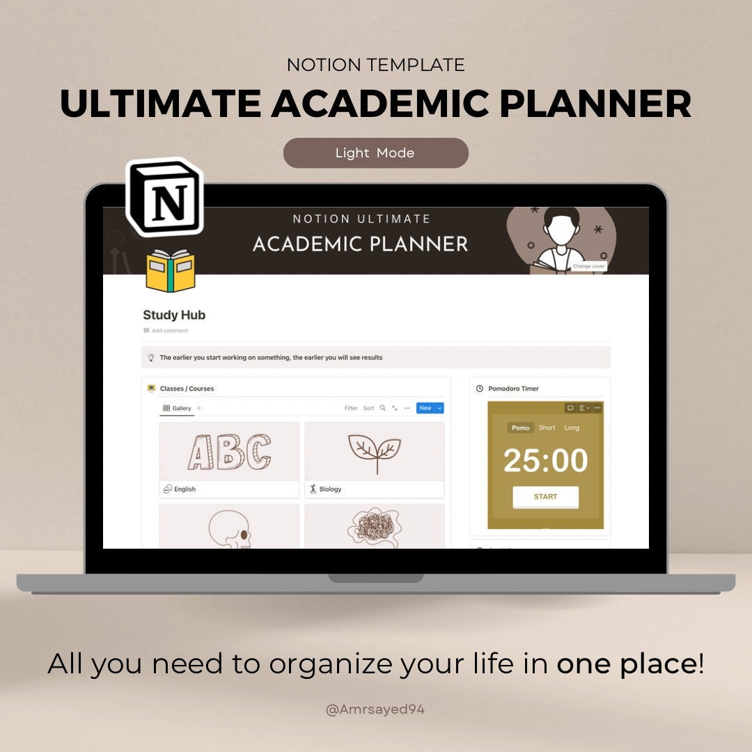 Student Notion Template College Notion Template Assignment - Etsy