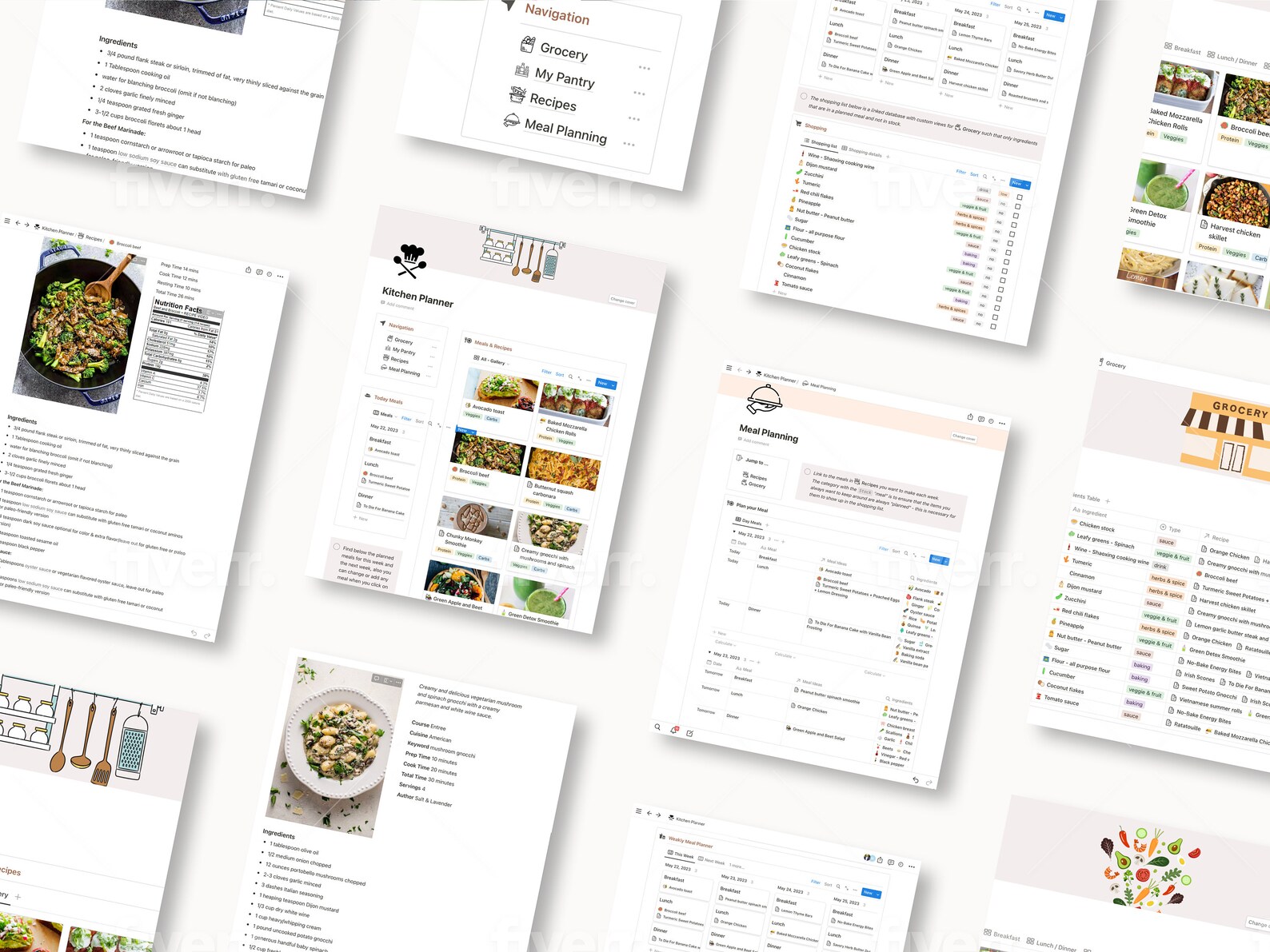 Notion Template Kitchen, Notion Meal Planner, Notion Recipe Book