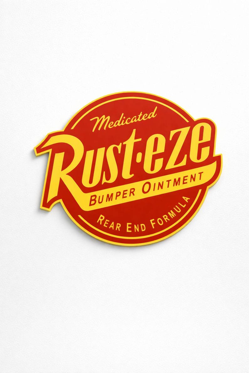 Medicated Rust Eze 3D Printed Dinoco Wall Sign โ Disney Cars Inspired Lightning Mcqueen ...