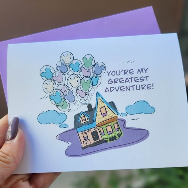 Greatest Adventure Card, disney up, up house, greeting cards, kawaii, cute cards, disney cards