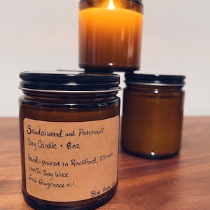 Sandalwood and Patchouli soy candle