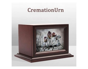 Pets Cremation Urn Solid Wood Photo frame Beautifully made For Cat Dog Bird