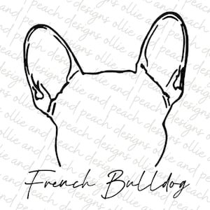 French Bulldog Dog Ear Outlines| SVG, JPEG, PNG digital download| Frenchie Digital Download