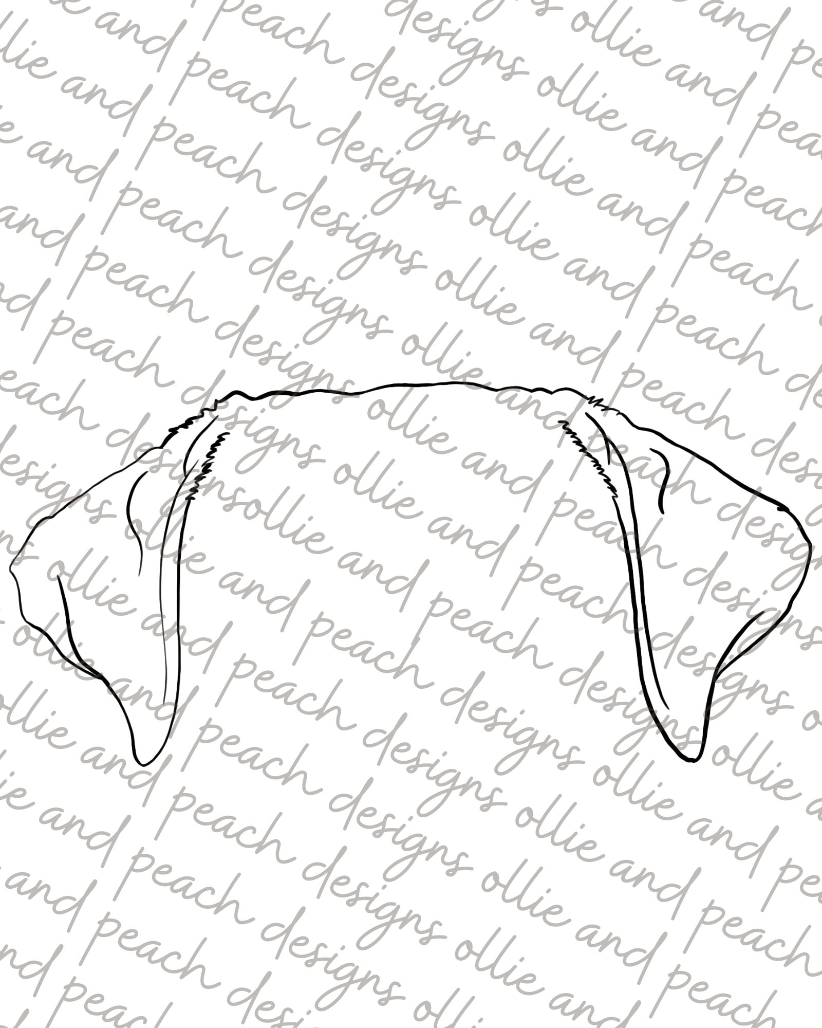 Complete Labrador Ear Outline Bundle Lab Ear Outline SVG and PNG