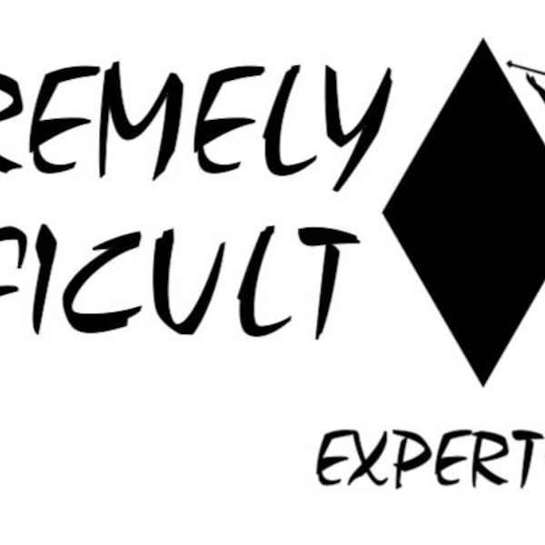 Ski Extremely Difficult Experts Only PNG/SVG| Ski Download| S