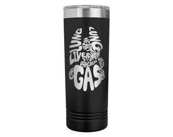 22 oz Skinny Tumbler Your Insides out, Organs in typographic art, typeface, Ultrasound tech Sonographer DMSO