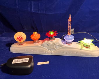 Custom Built 5 Light C6 Christmas Bubble Light Candolier-Noma-Paramount-Royal-Peerless-Matchless Star