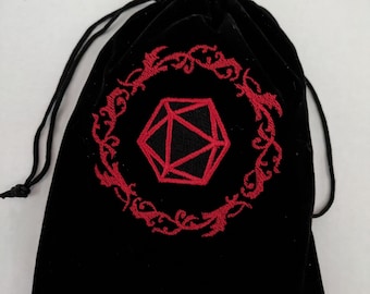 Black Velvet Dice or Card Bag