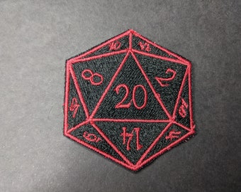 D20 Embroidered Sew-on Patch