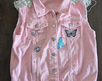 Pink pony popstar Denim Vest