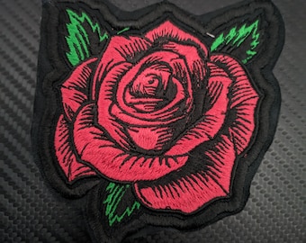 4 inch Embroidered Gothic rose patch