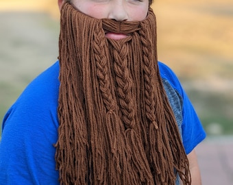 Handcrafted Yarn Beard Adult- Perfect for Cosplay, Sports fans, Costume Parties, and More!