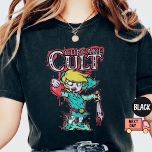 Zombie Gamer T-Shirt | Horror Parody Graphic Tee | Creepy Kawaii Link-Inspired Design | Alternative Goth Streetwear | Cupcake Cult Style