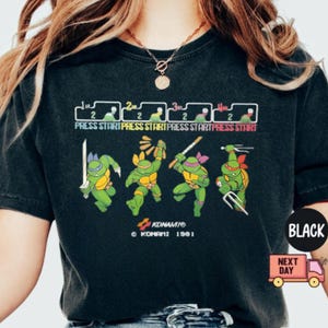 Ninja Turtles grafisch T-shirt, retro jaren 90 cartoon shirt, uniseks softstyle T-shirt, cadeau voor TMNT-fan, vintage popcultuur top, Teenage Mutant