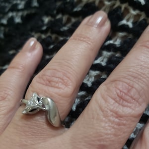 Sterling Silver Ring, Wrap Around Fox Ring, Adjustable Ring, Animal Ring, Cute Fox Jewelry, Boho Ring, Finger Accessories, Statement Ring