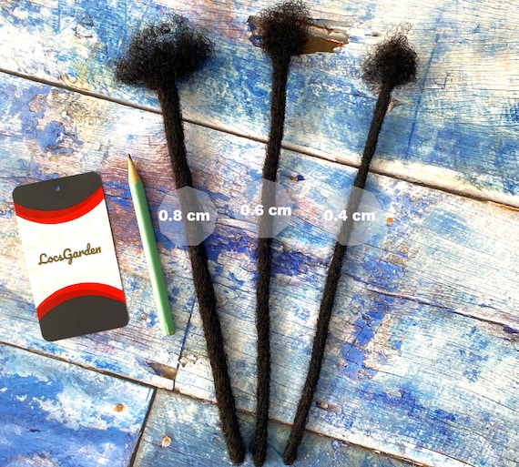 Hand-made Human Hair Loc Extension Bundles, Permanent Dreadlock Extensions, Can be Dyed Curled, #1B Natural Black