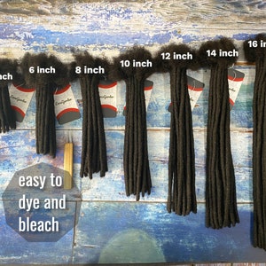 Extensiones de cabello humano hechas a mano, extensiones de rastas permanentes, se pueden teñir y rizar, n.° 1B, negro natural