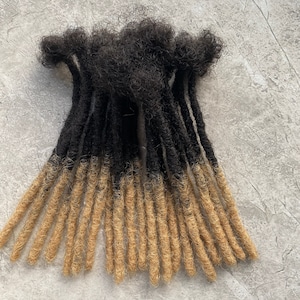 Human Hair Honey Blonde Tip Loc Extensions, Human Hair Ombre Dreadlock Extension, Bundles of 30 locs, 60 locs and 100 locs