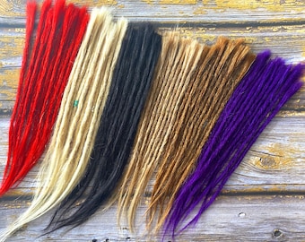 100% Human Hair Dreadlock Extensions, Single End Dreadlock Extensions, Real Hair Dreads Different Colors Option  (15 dreads / bundle)