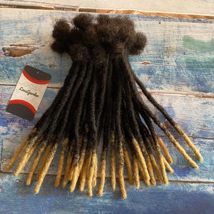 Honey Blonde Tips Human Hair Loc Extensions in Sizes 0.4cm-0.6cm-0.8cm | Permanent DreadLock Extensions