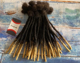 Honey Blonde Tips Human Hair Loc Extensions in Sizes 0.4cm-0.6cm-0.8cm | Permanent DreadLock Extensions