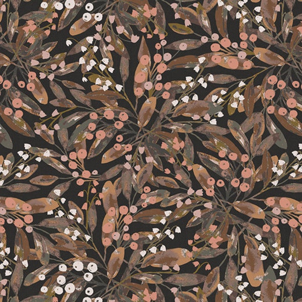 Festoon Umber Botanist floral fabric by Katarina Roccella for Art Gallery Fabrics - Continuous Yardage