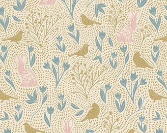 Nesting Season Day fabric from Spring Equinox by Katie O'Shea for Art Gallery Fabrics - Continuous Yardage
