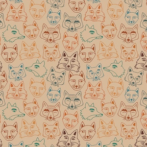 Hello Fox Oak Timberline fabric by Jessica Swift for AGF - Continuous Yardage