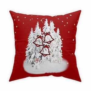 Holiday Home Decor Snowed Trees Deliyum Christmas Pillow Cover, Christmas Throw Pillow, Decorative Pillow