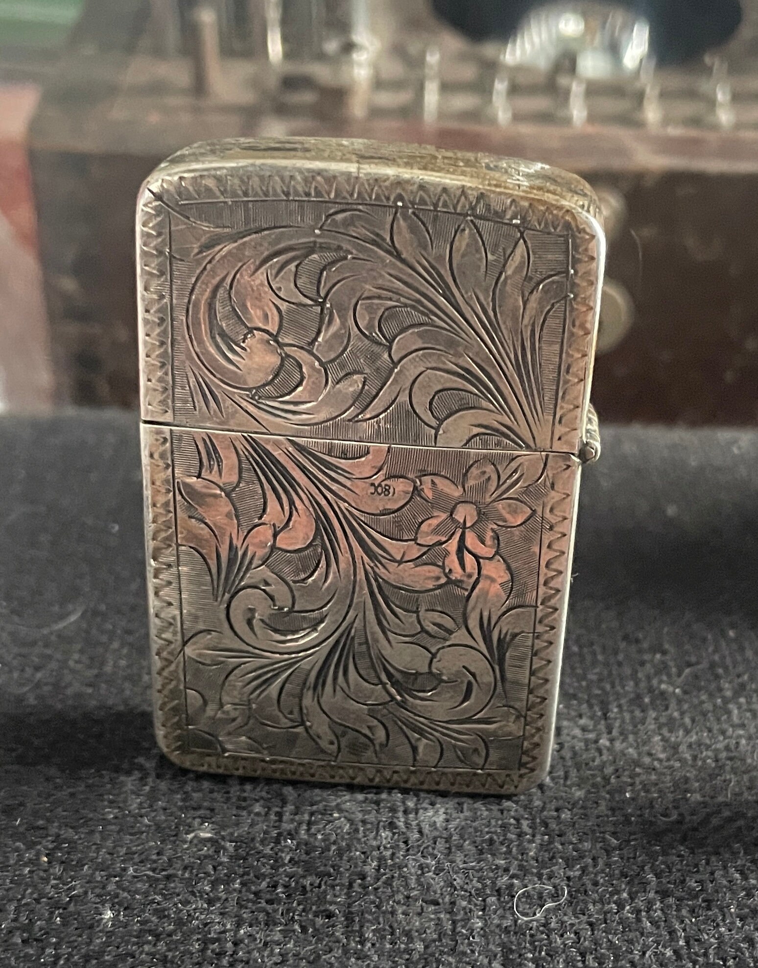 Silver Zippo Style Lighter With Beautiful Floral Engravings Etsy