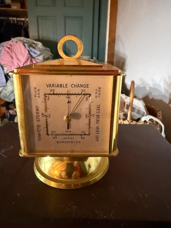 Vintage Tiffany and Co. Weather Station. Clock, Thermometer