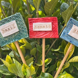 Ceramic Garden Stake | Herb Garden Markers |  Herb Garden Signs | Herb Plant Tags  |  Garden Stake | Plant Gift | Garden Decor