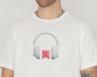 Chemise de cochon drôle, chemise de casque, chemise de cochon mignon, chemise de festival de musique, cadeau d'amant de cochon, cadeau d'amant de musique, chemise de musicien, t-shirt à la mode