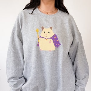 Cute Hamster Magician Sweatshirt, Dwarf Hamster Shirt, Magician Shirt, Funny Animal Tee, Cute Kawaii Tshirt, Hamster Lover Shirt Hamster Mom