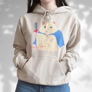 Cute Hamster Hooded Sweatshirt, Dwarf Hamster Shirt, Hamster Hoodie, Kawaii Hamster Hoodie, Gift For Hamster Lovers, Hamster Owner Gift