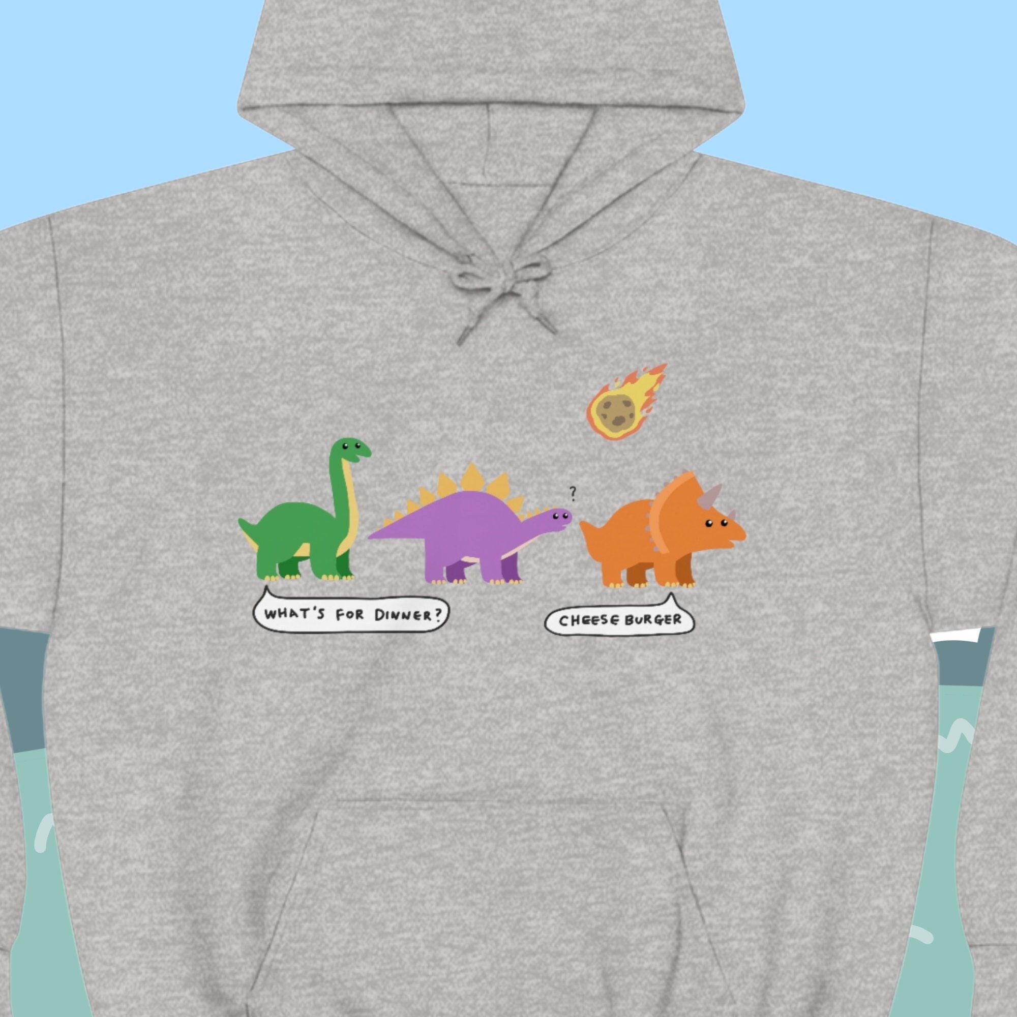 Discover Funny Dinosaur Hooded Sweatshirt | Gift for Geologist | Cute Dino Hoodie | Jurassic Graphic Sweatshirt