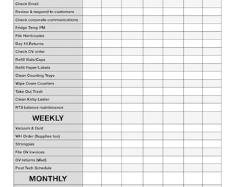 Customizable Daily, Weekly, Monthly Checklist