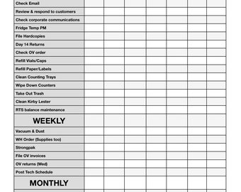 Customizable Daily, Weekly, Monthly Checklist