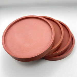 Luxury Concrete Coasters | Minimalist decor | Cement Coasters Set Of 4 | Handmade Coasters - Blush