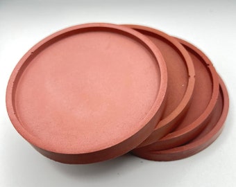 Posavasos de hormigón de lujo / Decoración minimalista / Juego de posavasos de cemento de 4 / Posavasos hechos a mano - Rubor