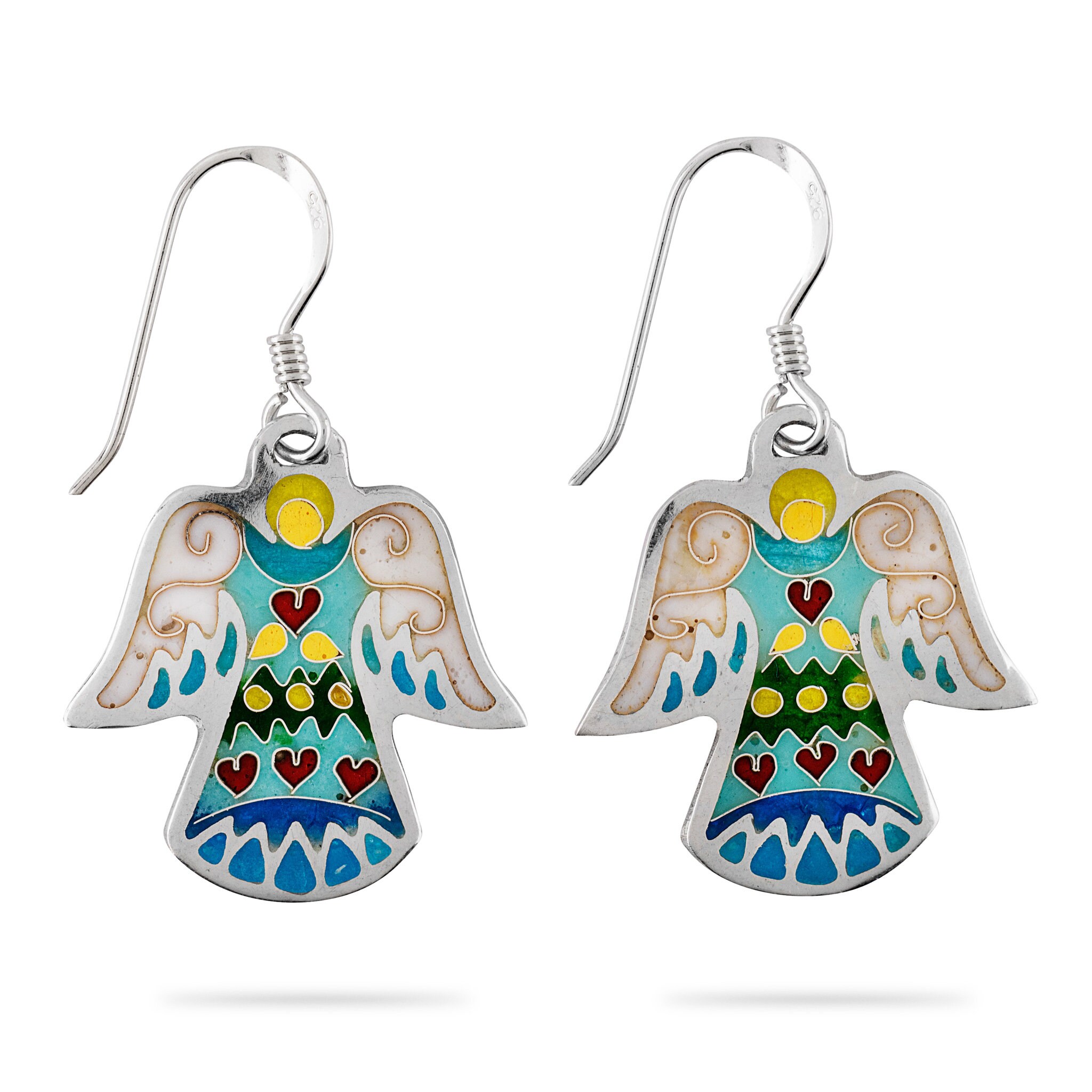 Angel Chain Sterling Silver Angel Pendant – Handmade Cloisonné Enamel Necklace - Etsy