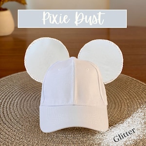 Pixie Dust (Bride/Groom) Mouse Ears Hat – Comfortable Mickey Ears Baseball Cap for Adults, Adjustable Disney Hat