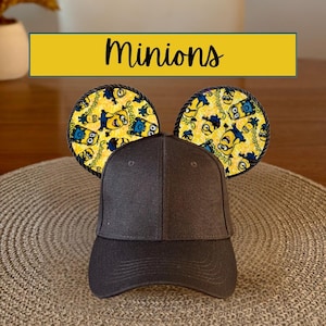 Minions Mouse Ears Hat – Comfortable Mickey Ears Baseball Cap for Adults, Adjustable Disney Hat