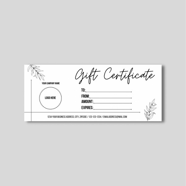 Gift Certificate Template Printable and Editable - 60+ Gift Ideas for 2024