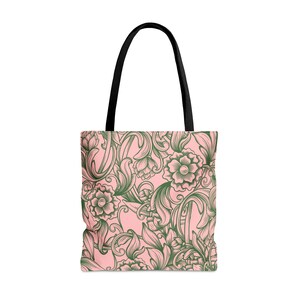 Vintage Flower Print Crossbody Bag, Women's Tree Bark Pattern