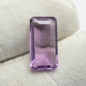 Natural Purple Amethyst Rectangle Shape, 4.50 Ct (15x8x4.5mm) Faceted Loose Amethyst Fine  Quality Amethyst Gemstone For Jewelry Making